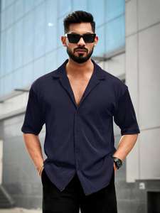 High Quality Knitted <b>Corduroy</b> Fabric <b>Men's</b> Half-Sleeve Casual <b>Shirt</b> Breathable Eco-Friendly Stylish Print Design All-Day Wear - Product Image 4