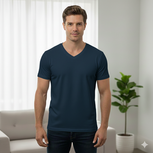 Venta al por mayor 100% algodón de punto con cuello en V camiseta en blanco Impresión digital suelta ajuste Unisex Casual Fitness gimnasio deportes ocio - Product Image 6