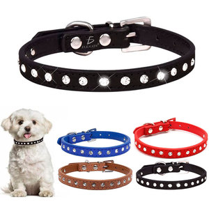 Collare Regolabile con Strass per Animali Domestici di Lusso di Taglia Grande, Guinzaglio Moderno Impermeabile per Cani con Sgancio Rapido, Design Semplice e Morbido per Gatti - Product Image 2