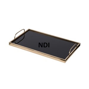 Juego de bandeja de servicio rectangular personalizable de latón pulido de diseño moderno hecho a mano para servicio de catering de Cocina Comida café té - Product Image 3