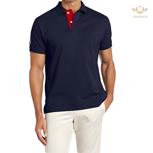Polo à manches courtes de la meilleure qualité pour hommes, coupe ajustée, décontracté, été, mode OEM BD, vente en gros de couleurs contrastées avec motif uni - Product Image 5
