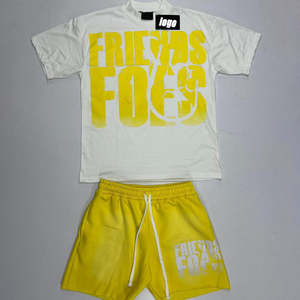 Conjunto de sudadera con capucha personalizada para hombre, conjunto de 2 piezas de algodón callejero, trajes para correr, conjunto corto de dos piezas para hombre - Product Image 6