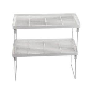 2 organizer da cucina bianco 38x23.5x17.5 cm con ripiani per vasetti e piatti da cucina - Product Image 1