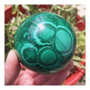 ลูกบอลหินมรกตสีเขียวขัดเงาสำหรับออฟฟิศหรือห้องนั่งเล่นและฝึกปฏิบัติทางจิตวิญญาณ - Product Image 2