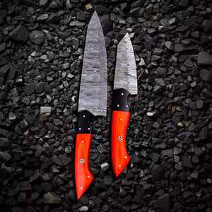 ชุดมีดทำครัวเหล็กกล้าคาร์บอนงานแฮนด์เมดชุดมีดเชฟสุดหรูงานบริการ OEM ODM แบบมืออาชีพ - Product Image 3