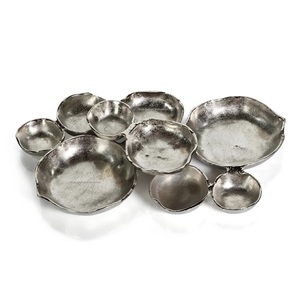 ชามและชามอลูมิเนียมสีทอง9ชามสำหรับตกแต่งใหม่สำหรับงานแต่งงานและโรงแรม - Product Image 3