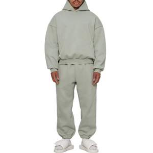 Ensemble de jogging d'hiver 100% coton personnalisé survêtement pour homme avec option de taille supérieure ensemble de pantalon de survêtement à capuche pour femme marque privée - Product Image 6