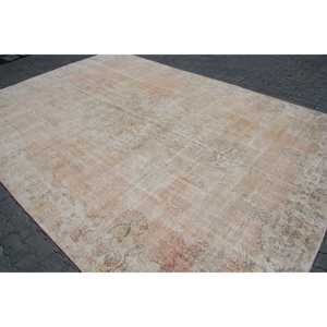 พรมวินเทจขนาด 8.9x12.3 ฟุต พรมตุรกีขนาดใหญ่ พรมลายดอกไม้สีเบจเทา - Product Image 2