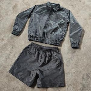 <b>Summer</b> Tracksuit Color Block Zip up Track <b>Jacket</b> and Shorts Set Custom <b>Men</b> Streetwear Windbreaker 2 Piece Short Set for <b>Men</b> - Product Image 5