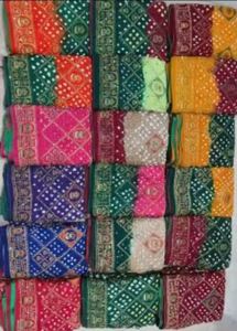 Sari en soie Gajji avec broderie Gotta Patti à la main, dernière collection, sari en soie Gajji avec travail Gotta Patti à vendre par l'exportateur - Product Image 2