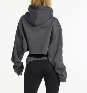 Sweats à capuche tricotés pour femmes, crop top toute saison, mode décontractée, streetwear confortable, tenue quotidienne - Product Image 2
