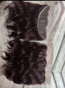 Faisceau de cheveux humains bruts non traités à la machine Remy, fermeture frontale alignée, style droit et soyeux en vrac - Product Image 2