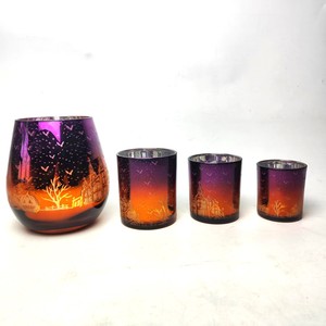 Halloween Glass <strong>Candle</strong> Jars <strong>Gothic</strong> Sunset Design <strong>Candle</strong> <strong>Holders</strong> for Spooky Home Decor - Product Image 2