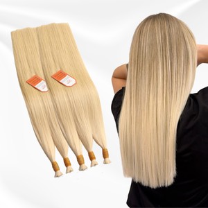 Extensions de cheveux humains Remy en vrac, tissage double, trame simple, couleur blonde, mèches de cheveux naturels, qualité salon - Product Image 2