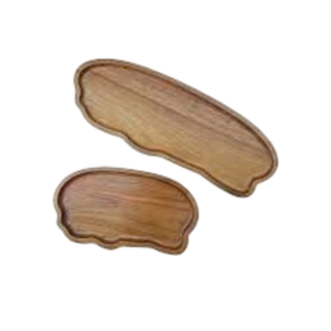 Petite planche à charcuterie en bois d'acacia avec poignée pour servir les aliments, plateau de service irrégulier en bois naturel - Product Image 4