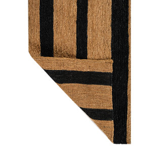 Tapis en jute et chanvre noués à la main Nomadic Threads beige et marron, motif rayé PKJT-142 pour usage domestique - Product Image 5