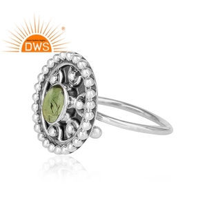 Meilleure vente Bague de déclaration en argent sterling oxydé Tourmaline verte naturelle Bague de déclaration Fabricant de bijoux personnalisés - Product Image 3