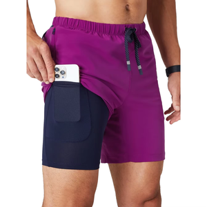 2025 été Polyester hommes athlétique Gym Shorts séchage rapide léger Logo personnalisé solide cordon taille confort course - Product Image 2