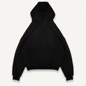 Nouveau Hoodie d'Hiver Homme OEM Personnalisé, 100% Coton Lourd, Coupe Oversize Boxy à Épaules Tombantes, Style Hip Hop, Vierge, Court - Product Image 4
