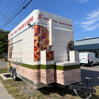Remorque de concession mobile pour pizzas fraîches, pâtes, pains plats et salades lors de marchés, festivals et événements privés