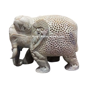 Toplam en kaliteli tasarım en kaliteli ürün Soapstone oyma hayvan heykeli fil şekli ile ev dekorasyon hediye için öğe - Product Image 2