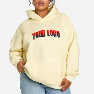 Sudadera Deportiva de Alta Gama para Mujer, Talla Grande, Ropa Deportiva, Algodón, Moda Urbana, Bordado, Serigrafía, Camiseta Lisa Teñida con Capucha - Product Image 1