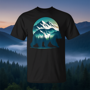 T-shirt Bear Nature Mountain Tree pour hommes et femmes - Product Image 3