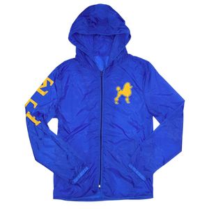 Sigma แกมมา Rho sgrho แจ็กเก็ตแบบเบา, 100ฟ้าโพลีเอสเตอร์สีกรีกแขนตัวอักษรพูเดิ้ลแพทช์ windbreaker sorority - Product Image 1