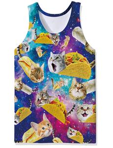 Mens 3D Print Tank Top 100 Percent Cotton Sleeveless Fitness Shirt Breathable Quick Dry Workout <b>Vest</b> Summer Gym Wear Plus Sizes - Product Image 2