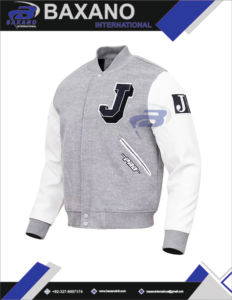Veste universitaire Jackson State University (JSU) style baseball rétro, veste bomber universitaire unisexe, logo personnalisé, patchwork - Product Image 5