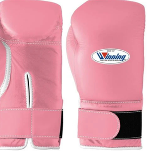Gants de boxe professionnels en cuir rose avec fermeture velcro au poignet, pour l'entraînement et le sparring, pour hommes et femmes - Product Image 2