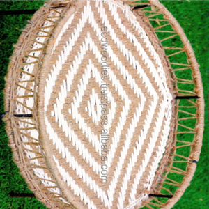 Panier rond en corde de coton fabriqué à la main à prix d'usine, table à un étage pour hall d'accueil ou café - Product Image 1