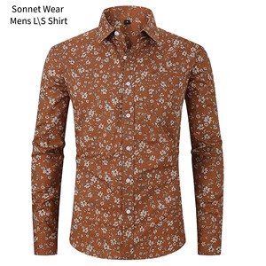 Chemise à manches longues pour homme, coupe ajustée, imprimé floral AOP - Product Image 2