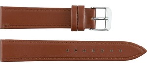 Bracelet de montre unisexe en cuir véritable marron classique de luxe 20 mm, respirant, résistant à l'eau, souple, léger et réglable pour montre connectée - Product Image 2