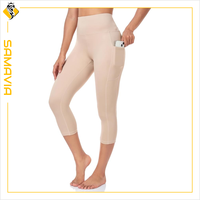 SAMAVIA Industry Winter ODM Pantalon Capri Actif Femme Taille Haute Élastique avec Dentelle - Vêtements de Sport Yoga Séchage Rapide Respirant Coupe Ajustée
