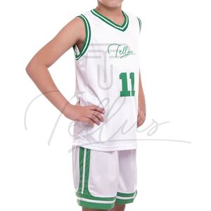 Design Your Own Plus Size Printed <b>Kids</b> <b>Basketball</b> Uniform Set Polyester/Cotton Latest Style High Quality - Product Image 3