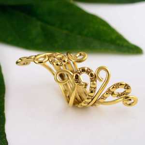 Modern Design Boho Swirl <b>Ring</b> Ethnic Brass <b>Rings</b> Women 18k Gold Plated Tribal Filigree <b>Statement</b> Band <b>Ring</b> for Wholesale/OEM/ODM - Product Image 4