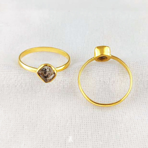 Raw Herkimer Diamond Birthstone <b>Ring</b> in 925 Sterling Silver-Exquisite Gemstone <b>Ring</b> with 6-8mm Healing Crystal Unisex Jewelry - Product Image 1