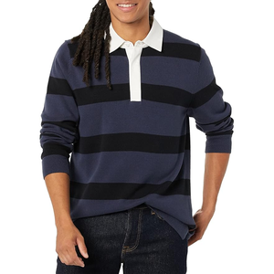 Pull tricoté col rabattu pull en coton ODM approvisionnement Logo personnalisé imprimé tricots d'hiver pour hommes tendance respirant - Product Image 4