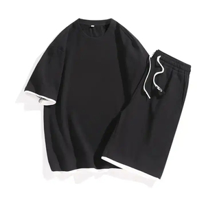 Men's Casual Wear Summer Set Custom Breathable Short Sleeve T-Shirt and Shorts Quick Dry Wholesale Men's Shorts Sets - Product Image 6