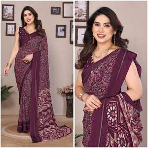 Nuevo Heavy Silk KOTA DORIYA Impreso Sari Hoja de algodón Impresión digital Efecto BRASSO Blusa formal perfectamente combinada para fiestas - Product Image 6