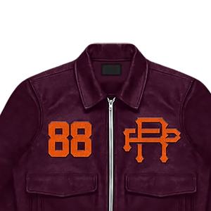 Wholesale New Arrival Winter <b>Suede</b> Leather Bomber <b>Jacket</b> With Zipper Closure Solid Pattern OEM Service - Product Image 4