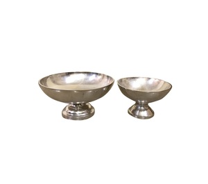 Antique Gold Top Quality Decorating Aluminum Food Serving Bowl With Antler Handles & Stand Base - Product Image 6