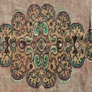 พรมขนาด 6.1x9.3 ฟุต, พรมตุรกีโบราณ, พรมลายดอกไม้สีน้ำตาล - Product Image 2