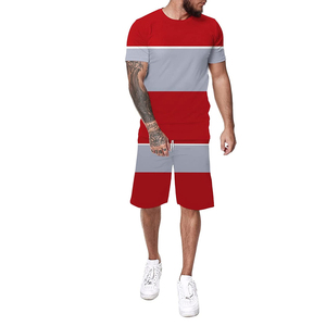 เสื้อยืดแฟชั่นลำลองคุณภาพระดับมืออาชีพสำหรับผู้ชายชุดวอร์มเสื้อเชิ้ตชุดสั้นฤดูร้อนชุดแฟชั่นผู้ชายผ้าคอตตอนระบายอากาศ - Product Image 6