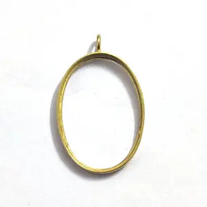 Colgante de Plata de Ley 925 con gema ovalada, colgante liso de 6x4mm a 20x15mm - Product Image 1