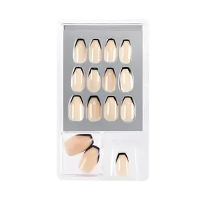Unghie Finte Ardell Nail Addict Eco French Noir Chic con Punte Nere Fatte a Mano Stile Corto Quadrato - Punte Lunghe alla Moda - Product Image 3