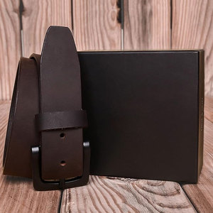 Cinturón vaquero de cuero PU de piel de vaca auténtica 100% de último diseño para hombre, hecho a medida con acero para hebilla, precio bajo - Product Image 4