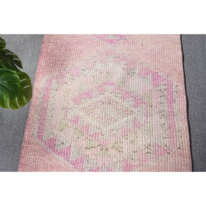 Alfombra turca bohemia de área grande Vintage 280 X 1030ft Patrón rectangular clásico Material de lana Respaldo de látex disponible Rosa Verde - Product Image 5