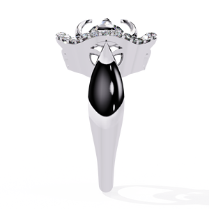 แหวนหมั้นเพชรแล็บโกรนทรงดอกไม้ 0.90 กะรัต ดีไซน์ทันสมัย ทองคำแท้ 14K รับรองโดย IGI ของขวัญเหนือกาลเวลา - Product Image 3